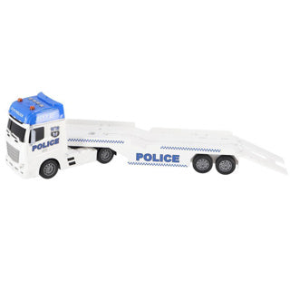 Rapid wheels autotransporter politie met auto en helicopter met licht en geluid en frictie