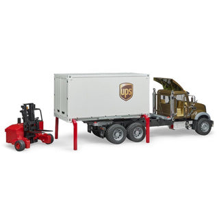 Bruder auto vrachtwagen mack ups met heftruck