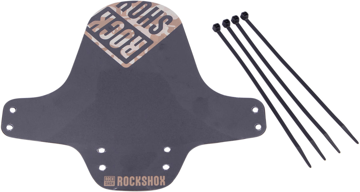 Rockshox spatlap, voorwiel fender clip-on fender rs black camouflage brown