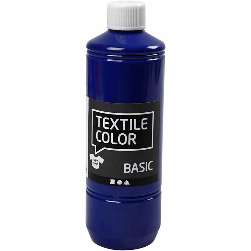 Creativ company textielkleur, primair blauw, 500 ml 1 fles