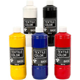Textielverf - Primaire kleuren, 5x500ml