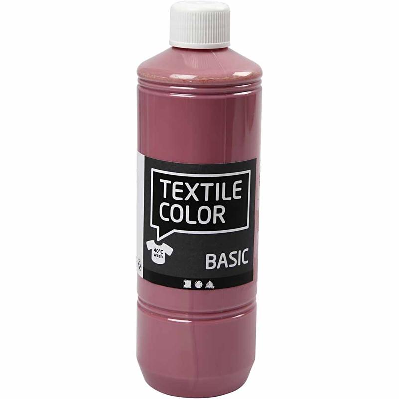 Creativ company textielkleur, donkerroze, 500 ml 1 fles