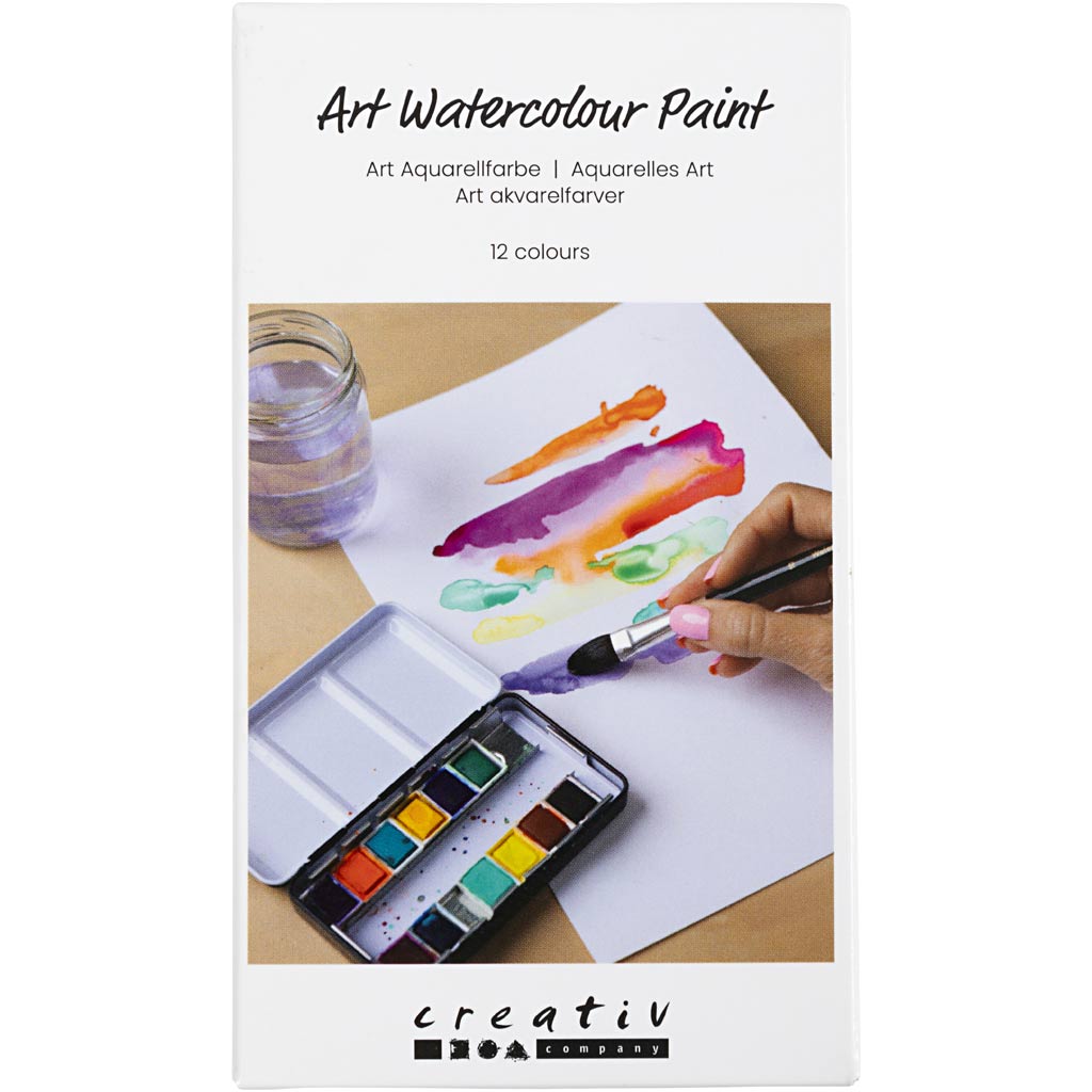 Creativ company art aquarelverf, ½-pan, bloemen en landschappen, afm 10x15x20 mm, diverse kleuren, 12 kleur 1 stuk