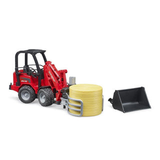 Bruder shovel schaeffer 2630 balengrijper met ronde hooibaal