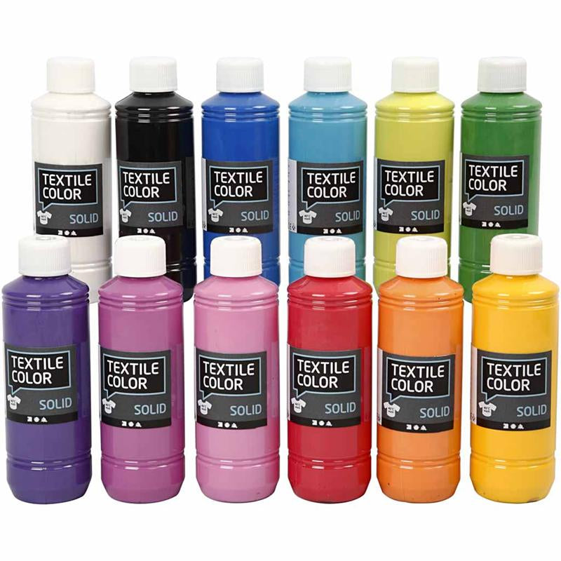 Creativ company textile color dekkend textielverf, 12x250ml