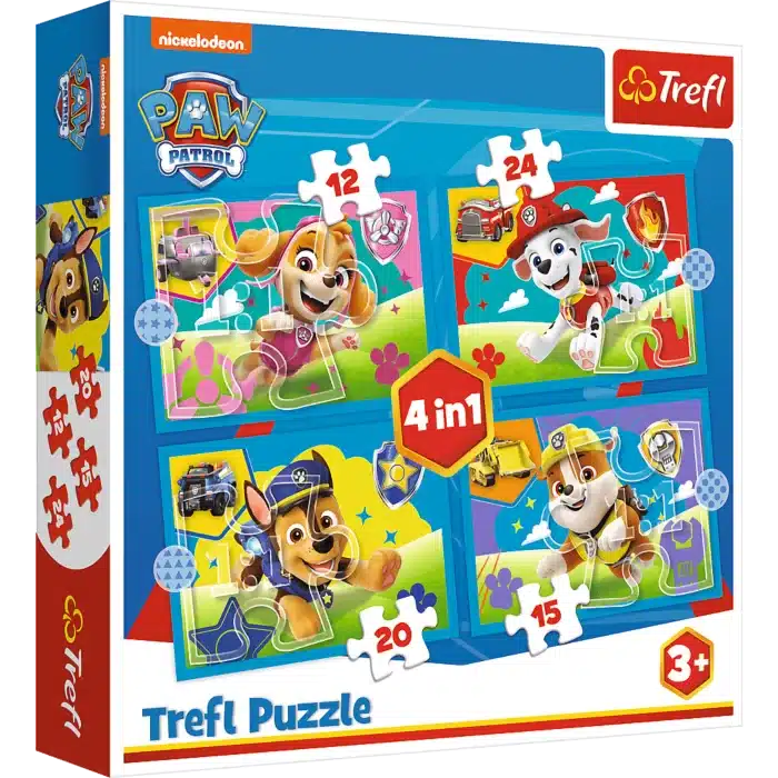 Oku paw patrol 4 in 1 puzzel 12-15-20 en 24 stukjes