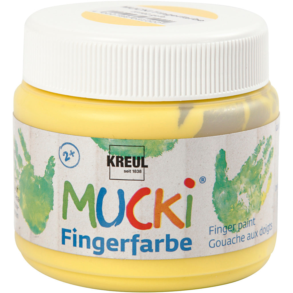 Creativ company mucki vingerverf, geel, 150 ml 1 doosje