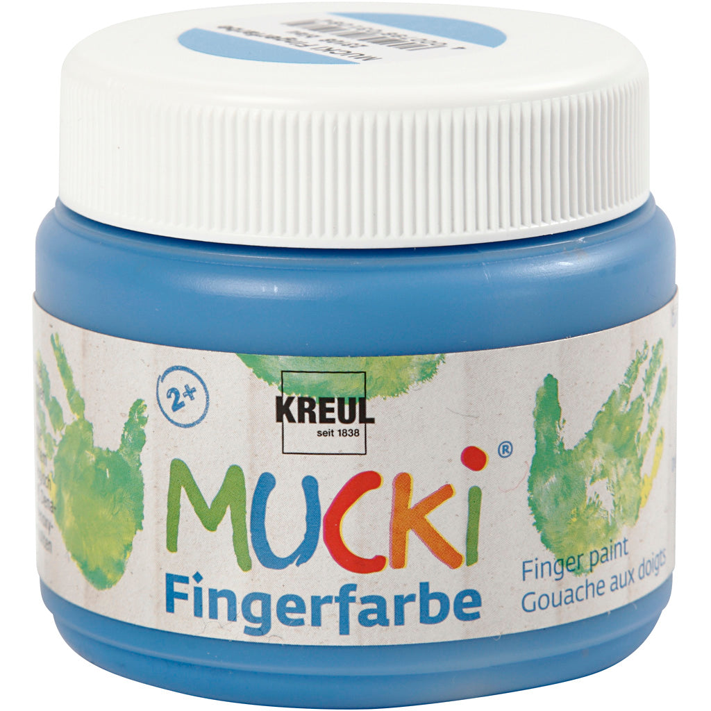 Creativ company mucki vingerverf, blauw, 150 ml 1 doosje