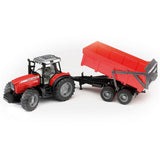 Bruder tractor massey ferguson met aanhanger