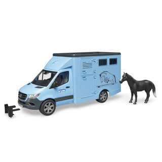 Bruder diertransporter mercedes benz met 1 paard