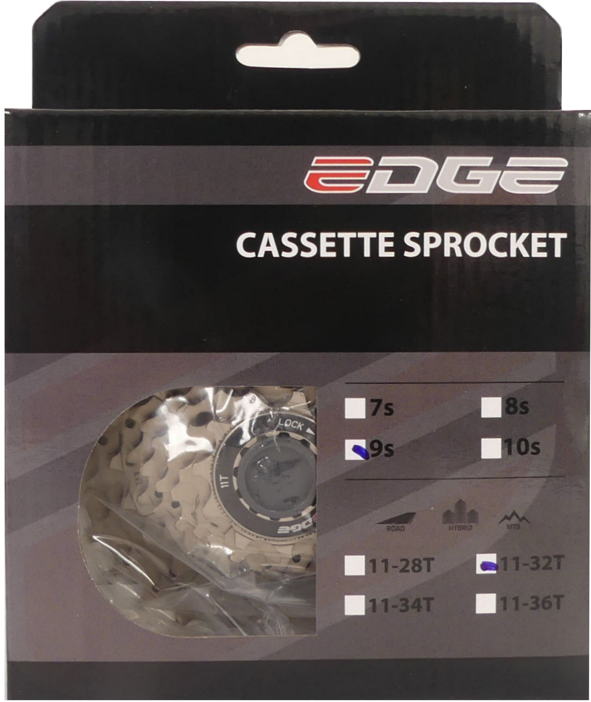 Edge Cassette 9 speed CS-M5009 11-32T zilver