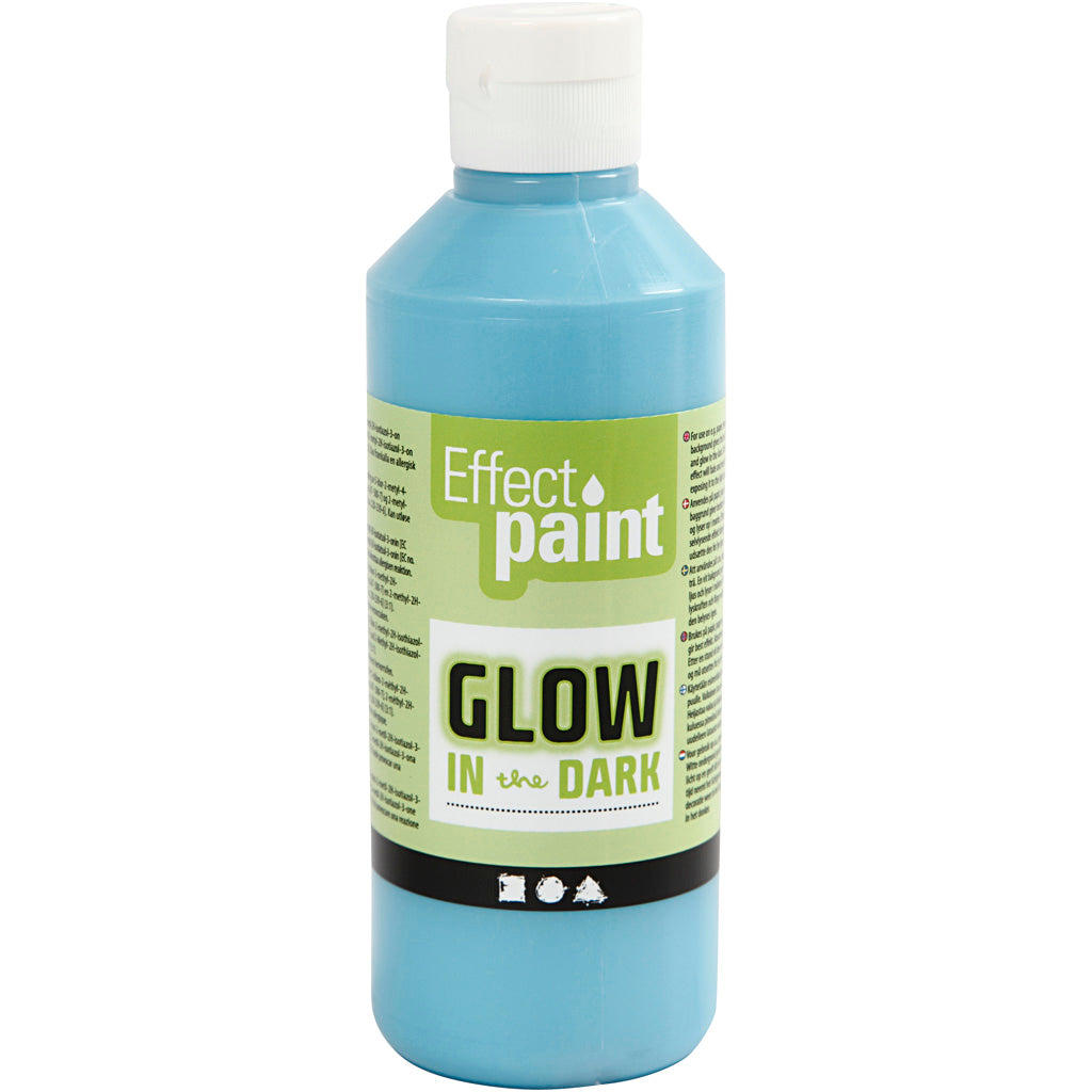 Glow in the Dark Verf - Lichtblauw, 250ml