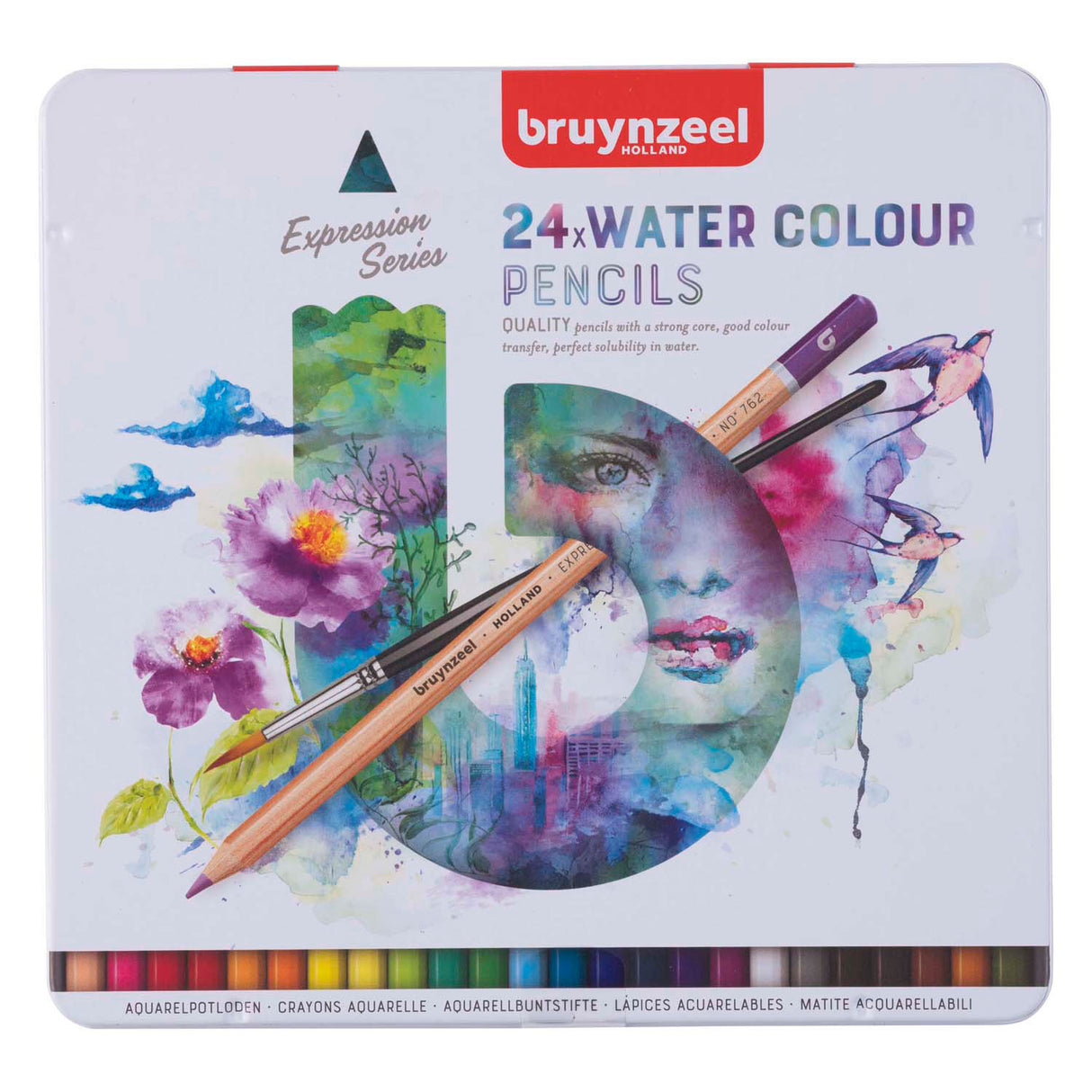 Bruynzeel expression aquarelpotloden blik 24