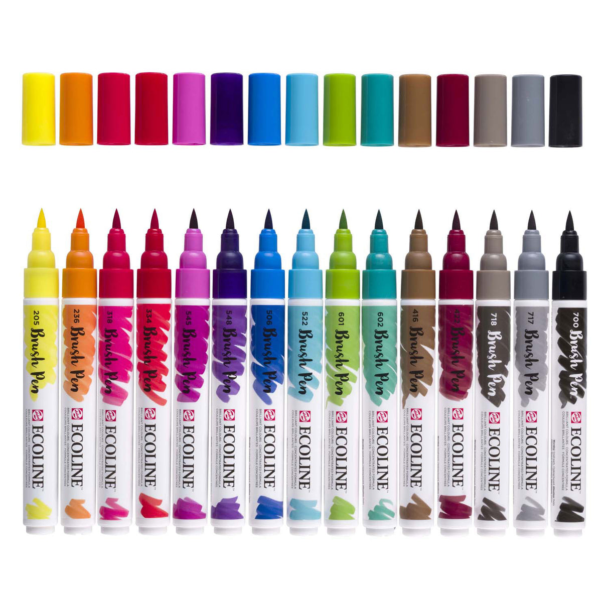 Bruynzeel ecoline brush pen set, 15 kleuren