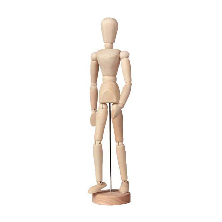 Talens ledenpop man 30cm blank hout