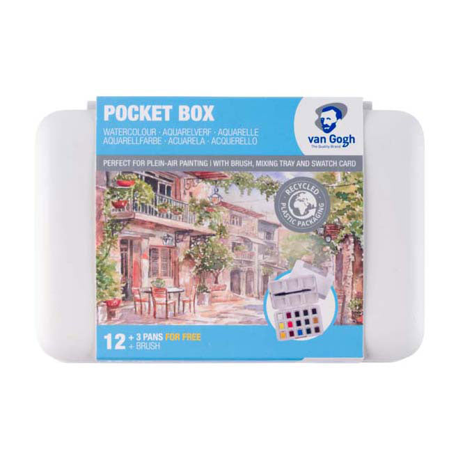 Bruynzeel van gogh aquarelverf pocket box basic kleuren