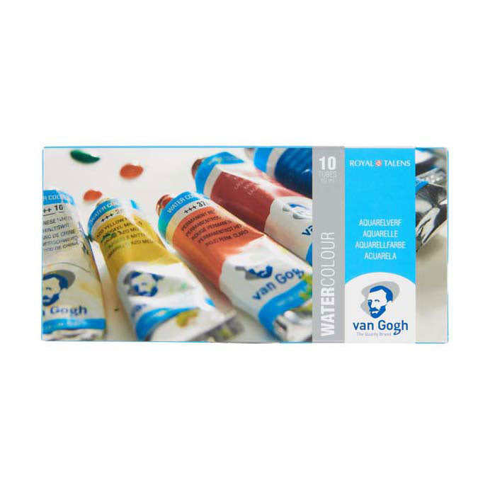 Bruynzeel van gogh aquarelverf set met 10 kleuren in tubes van 10ml