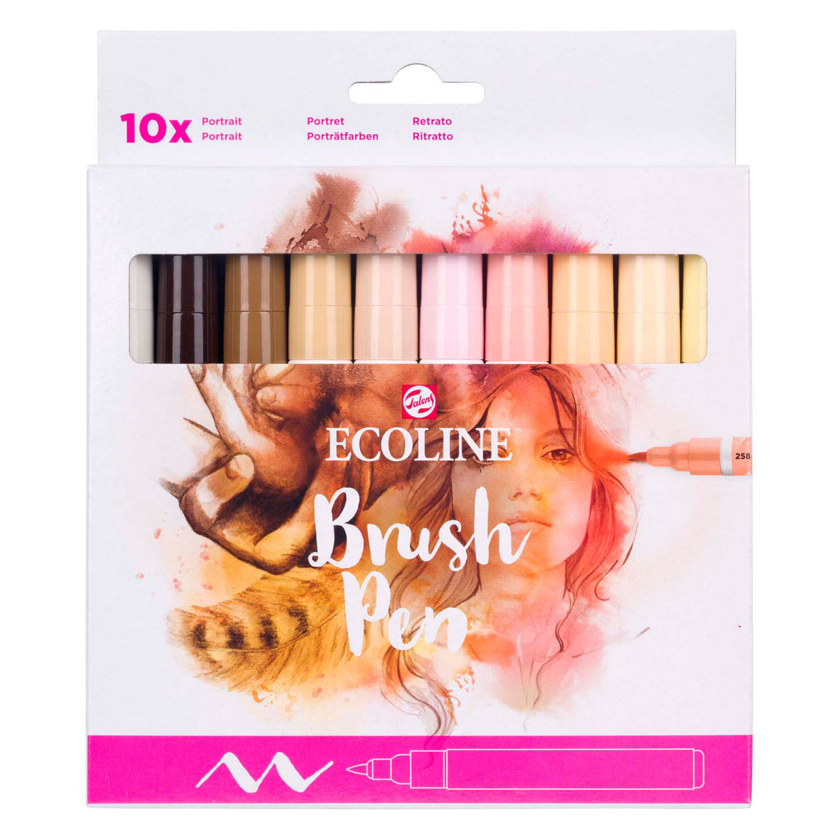 Bruynzeel ecoline penseelpenset portret, 10 kleuren