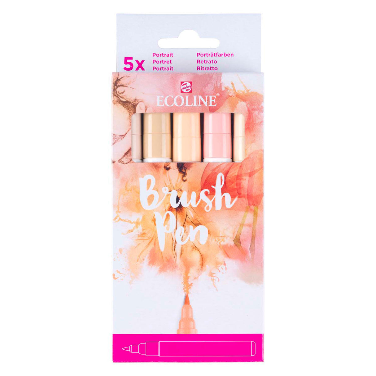 Bruynzeel ecoline penseelpenset portret, 5 kleuren