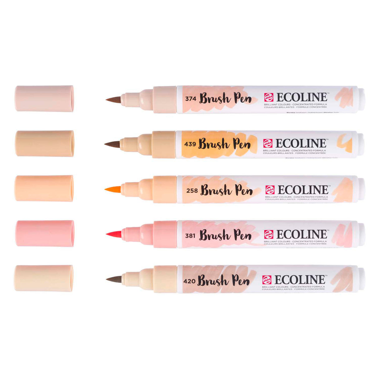Bruynzeel ecoline penseelpenset portret, 5 kleuren