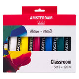Bruynzeel amsterdam standaardserie acrylverf educatieset 120ml, 6dlg.
