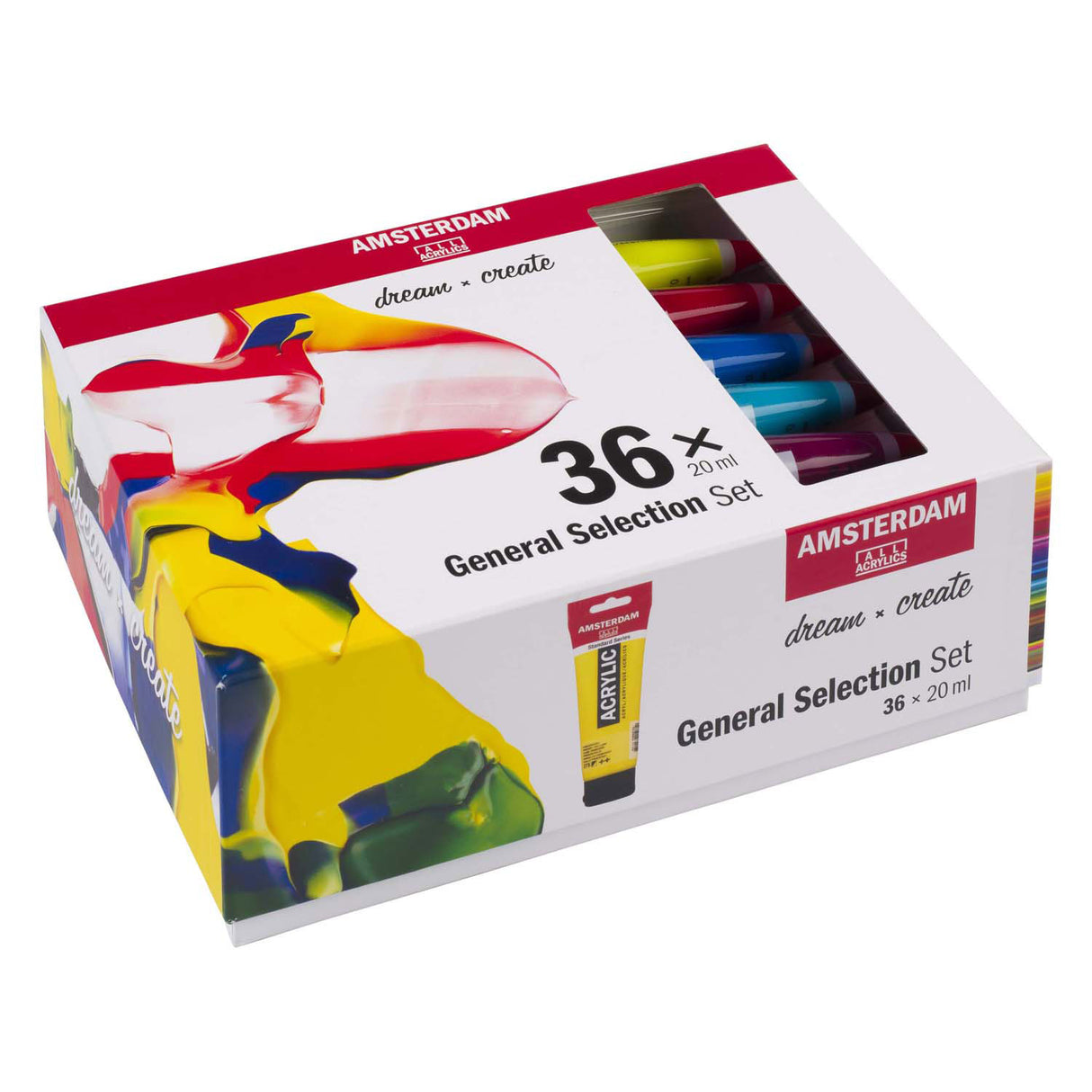 Bruynzeel amsterdam standaard serie acrylverf algemene selectieset 20ml, 36dlg.