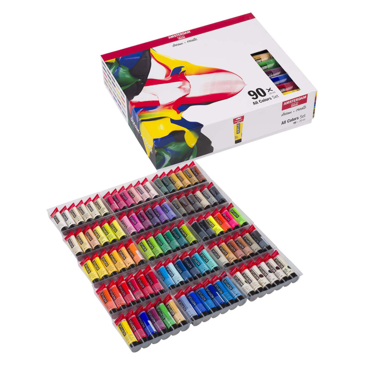 Bruynzeel amsterdam standaard serie acrylverf complete collectieset 20ml, 90dlg.