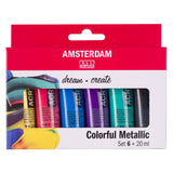 Bruynzeel amsterdam standaard serie acrylverf kleurrijke metallic set 20ml, 6dlg.