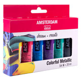 Bruynzeel amsterdam standaard serie acrylverf kleurrijke metallic set 20ml, 6dlg.