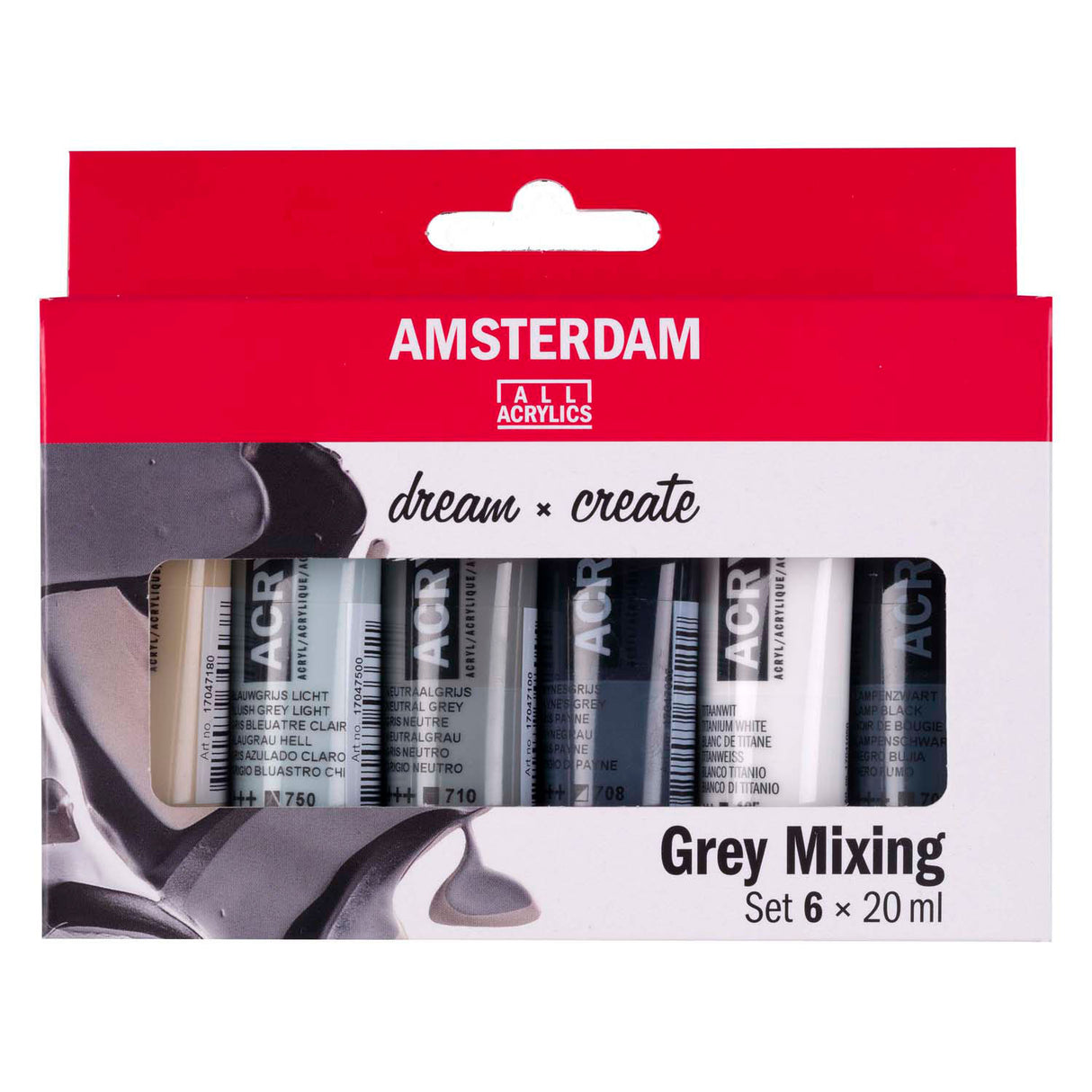 Bruynzeel amsterdam standaard serie acrylverf grijstinten set 20ml, 6dlg.