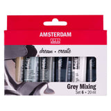 Bruynzeel amsterdam standaard serie acrylverf grijstinten set 20ml, 6dlg.