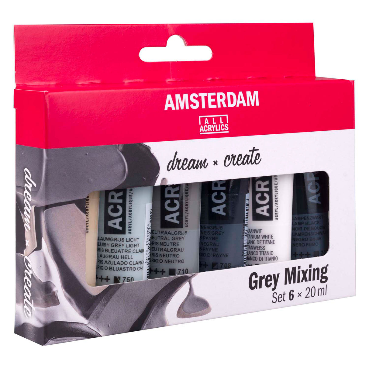 Bruynzeel amsterdam standaard serie acrylverf grijstinten set 20ml, 6dlg.