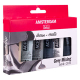 Bruynzeel amsterdam standaard serie acrylverf grijstinten set 20ml, 6dlg.