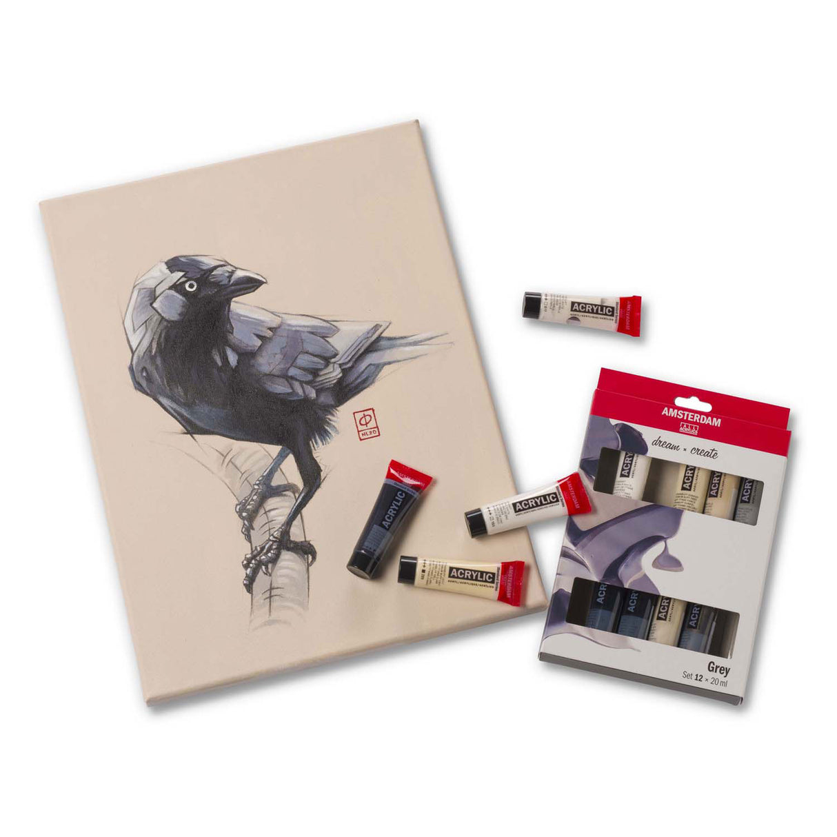 Bruynzeel amsterdam standaard serie acrylverf droge set 20ml, 12dlg.