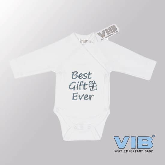 Van der doelen baby katoenen rompertje best gift ever 0 tot 3 maanden