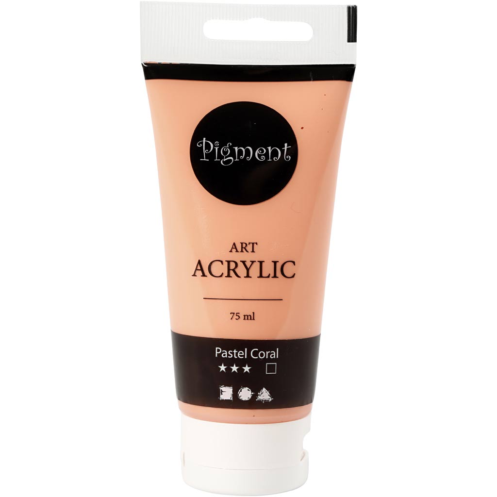 Creativ company pigment art acrylverf pastel coral, 75ml