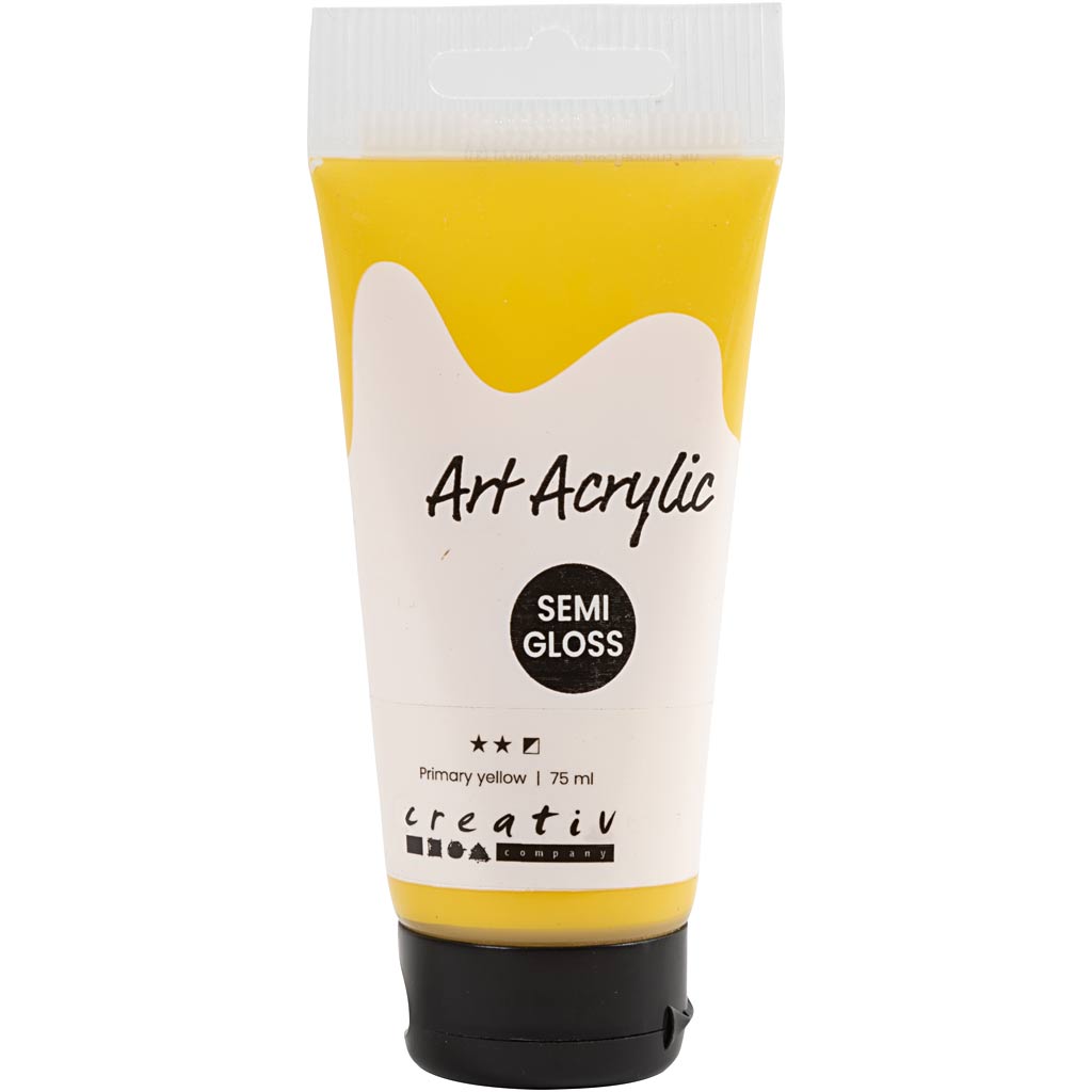 Creativ company pigment art acrylverf geel, 75ml