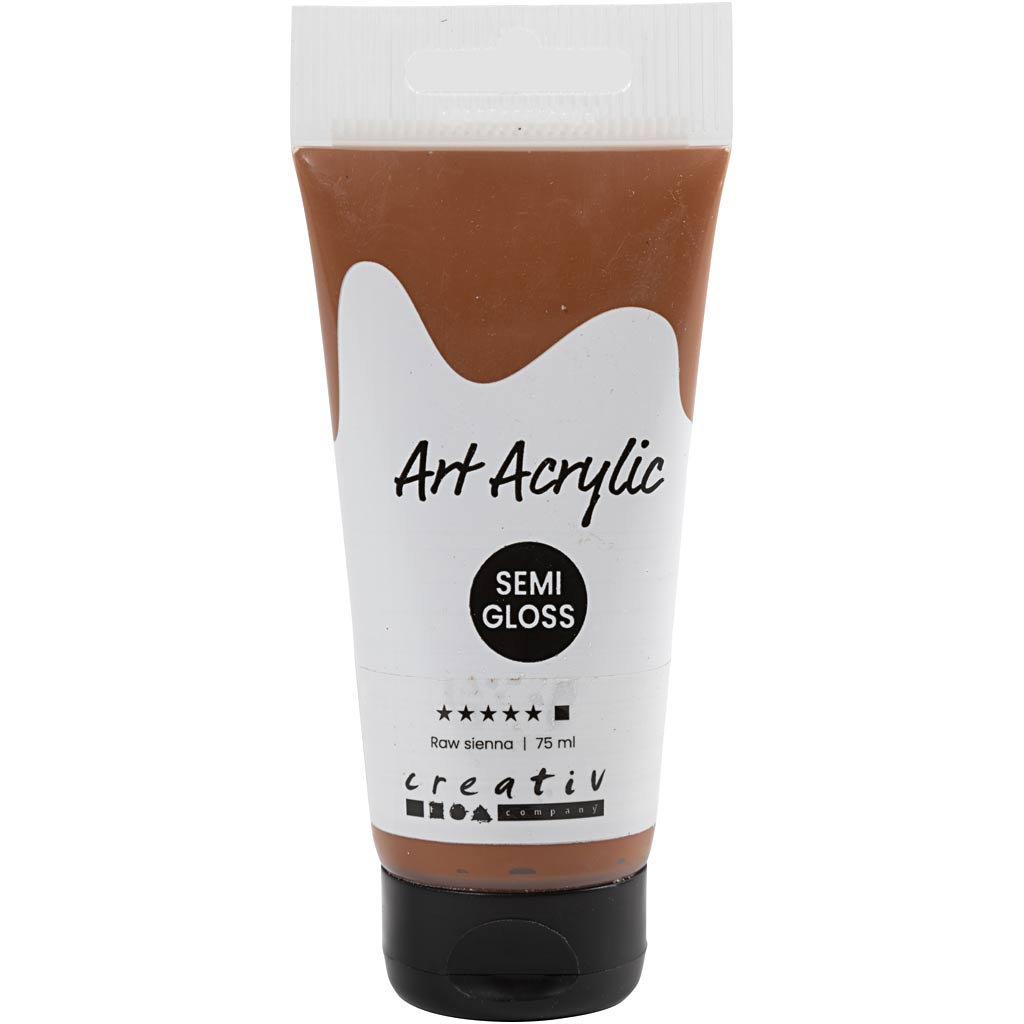 Creativ company pigment art acrylverf raw sienna bruin, 75ml