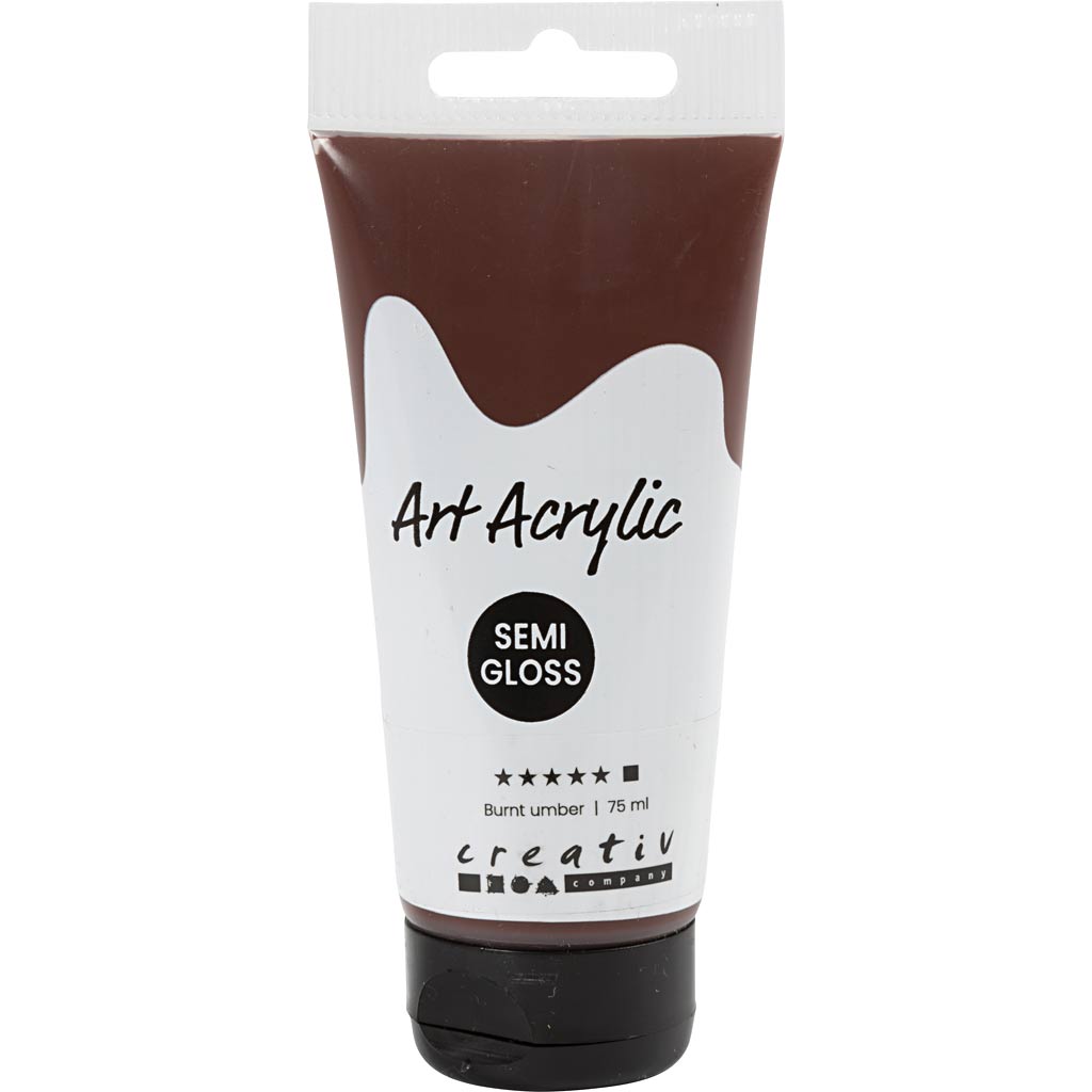 Creativ company pigment art acrylverf burnt umber bruin, 75ml