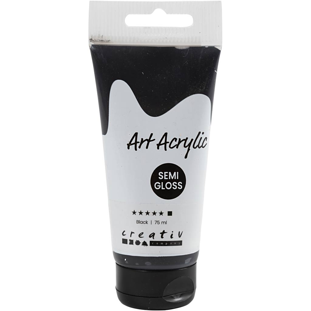 Creativ company pigment art acrylverf mars zwart, 75ml