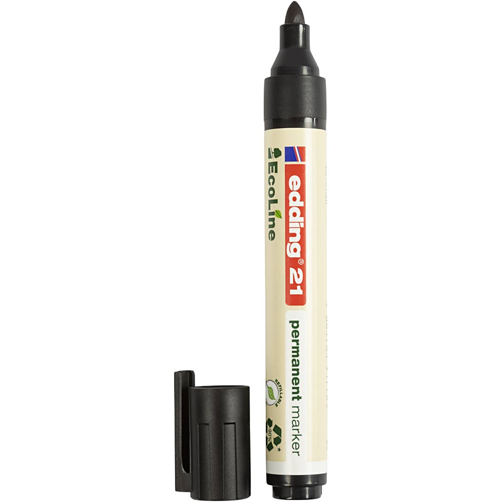 Edding ecoline marker, afm 21, lijndikte 1,5-3 mm, zwart, 1 stuk