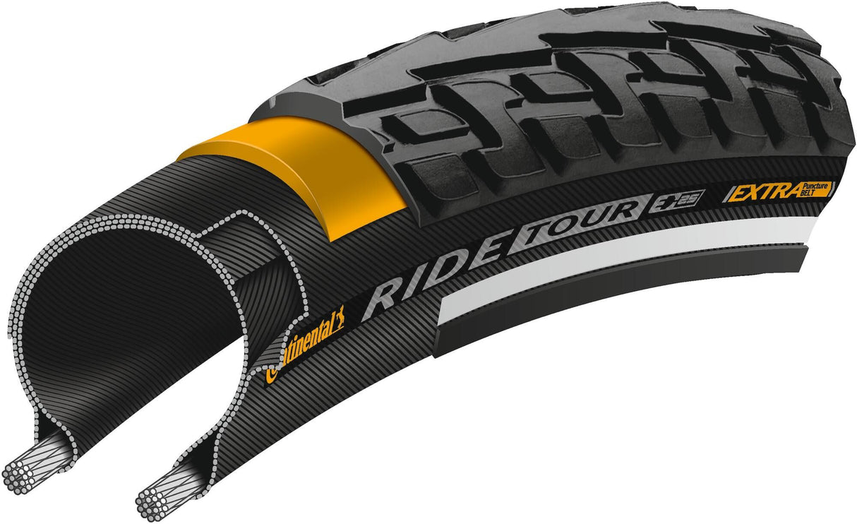 Continental Ride Tour 28x1.75 zwart reflectie