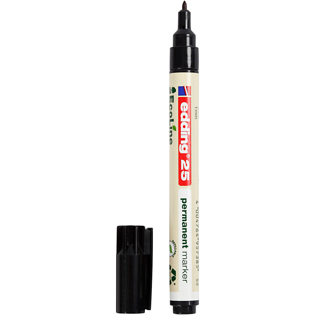 Edding ecoline marker 25, afm 25, lijndikte 1 mm, zwart, 1 stuk