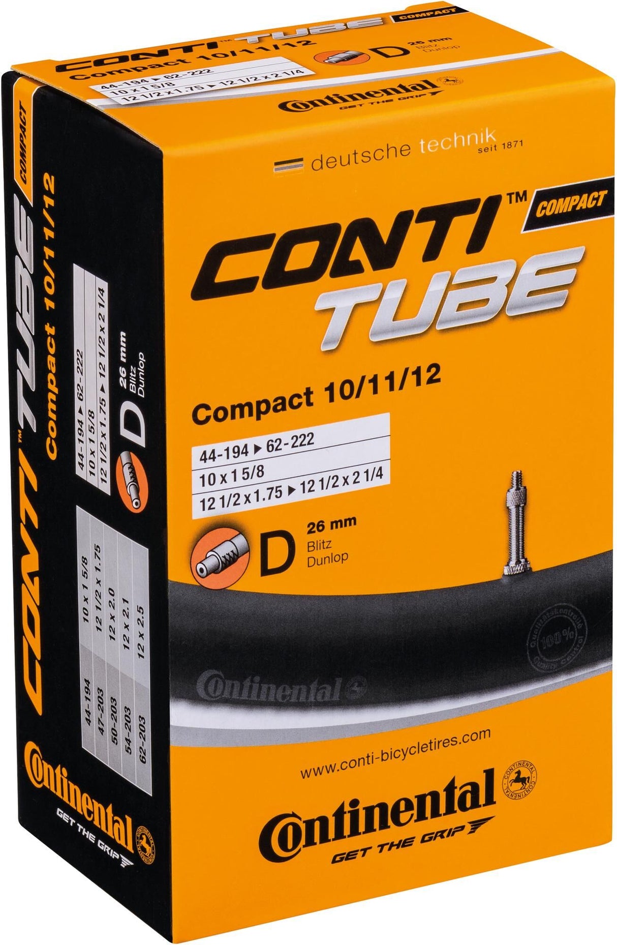 Continental Binnenband dv1 compact 10 11 12 inch 44 62-222 doosje