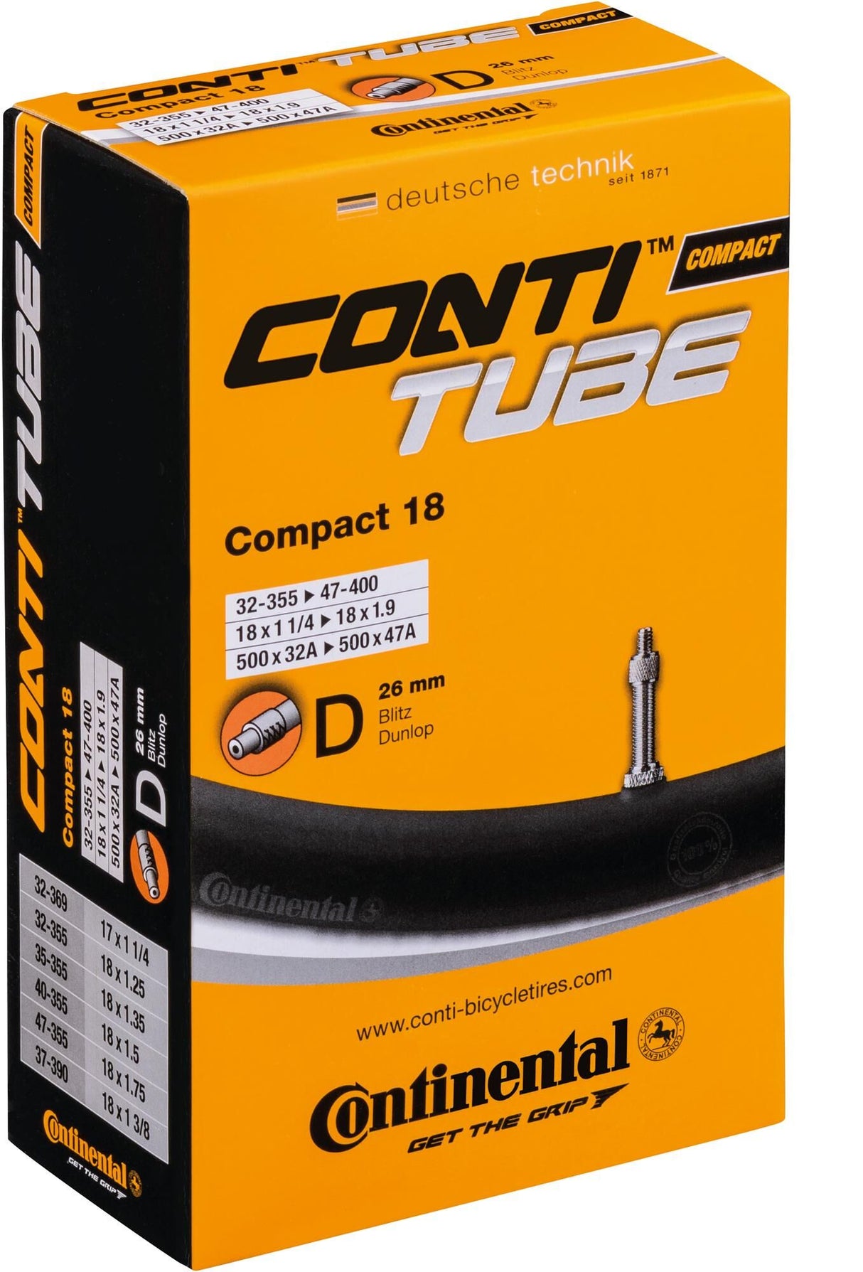 Continental binnenband compact 18 32 47-355 400 hv 26mm