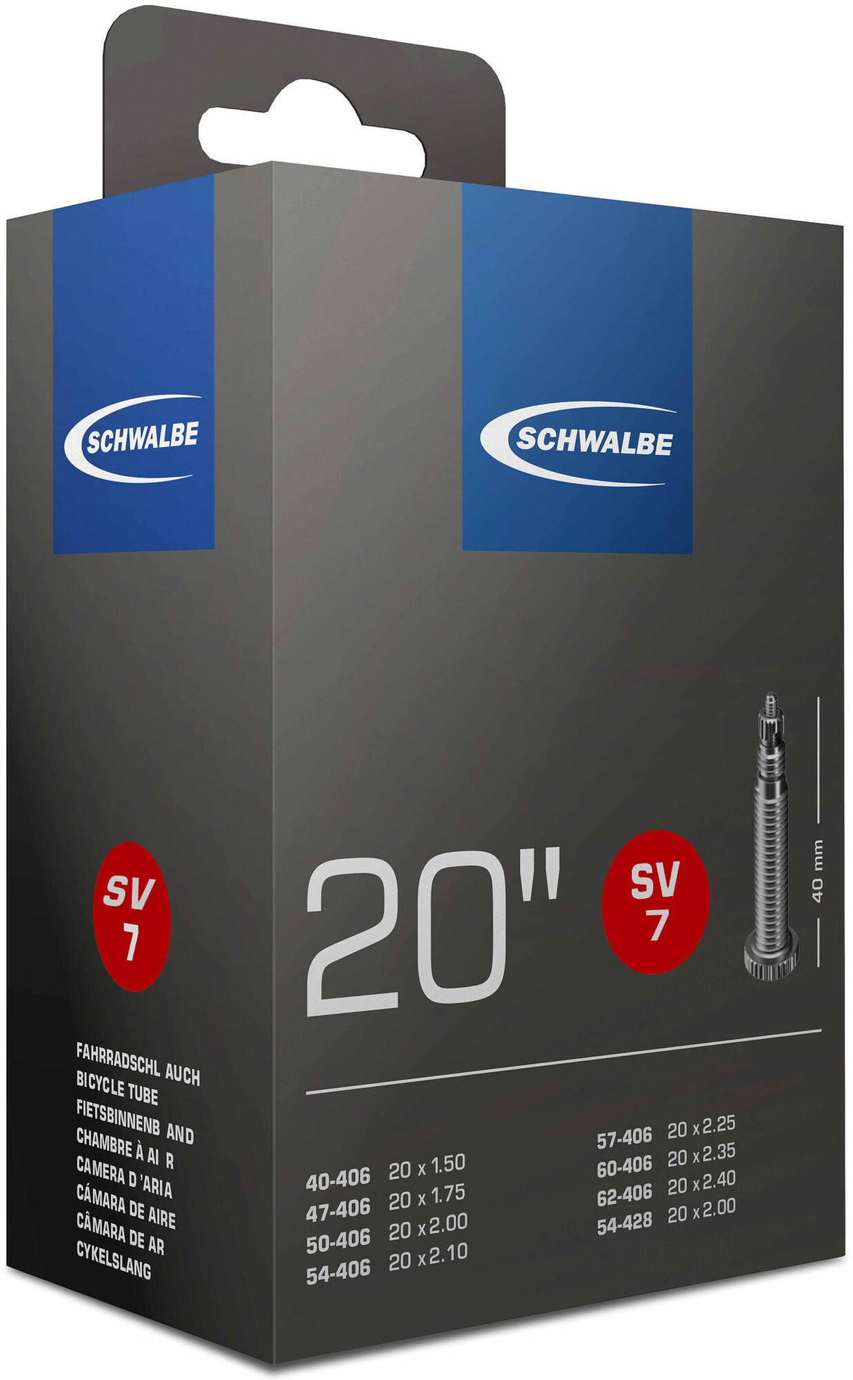 Schwalbe Binnenband 20 x 1.5 2 inch (40 62-406 428) SV7 FV 40 mm