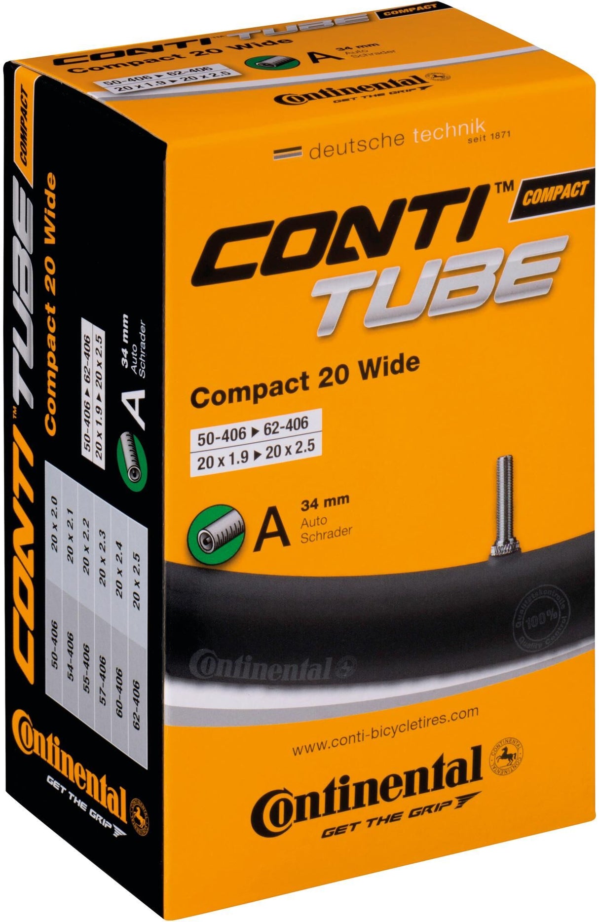 Continental binnenband compact wide 20 50 62-406 av 34mm