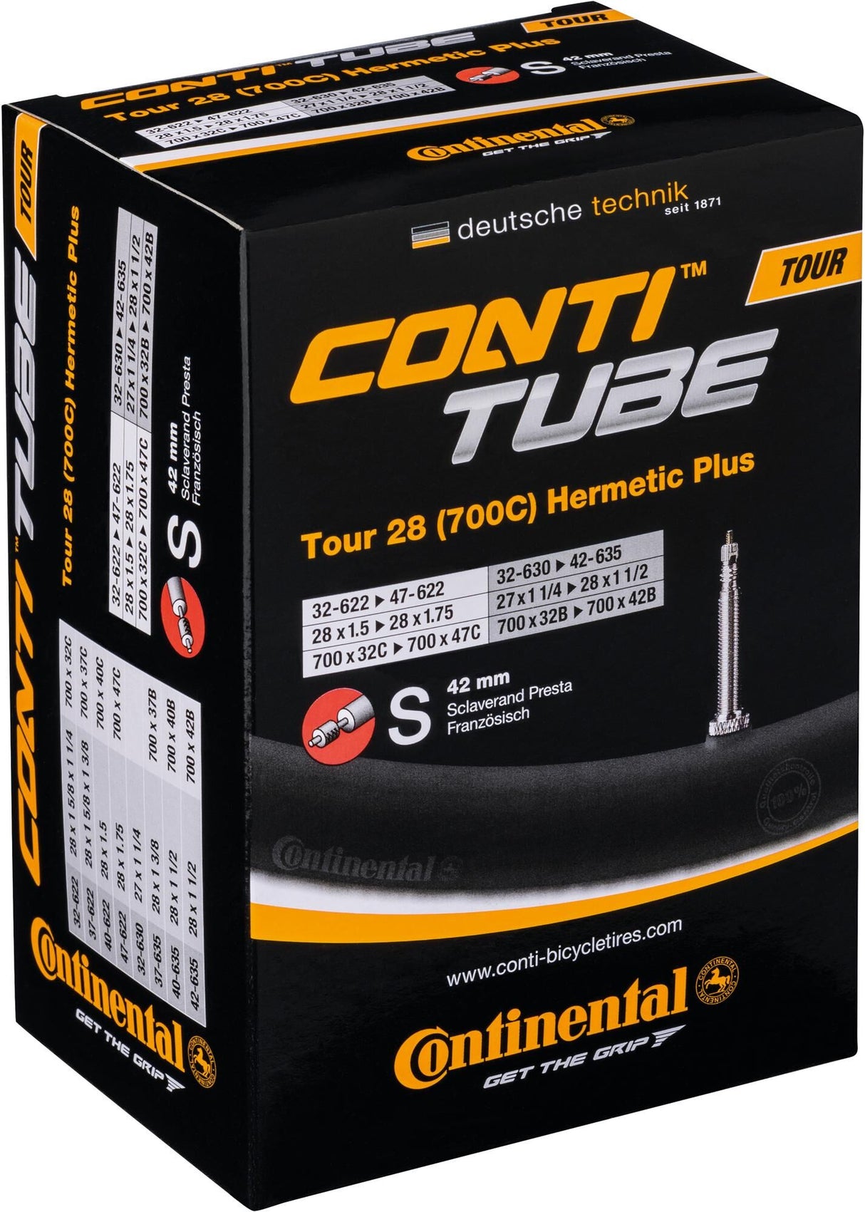 Continental binnenband tour 28 hermetic plus , versterkt conti tube tour 28 32 47-622 635 a40 her