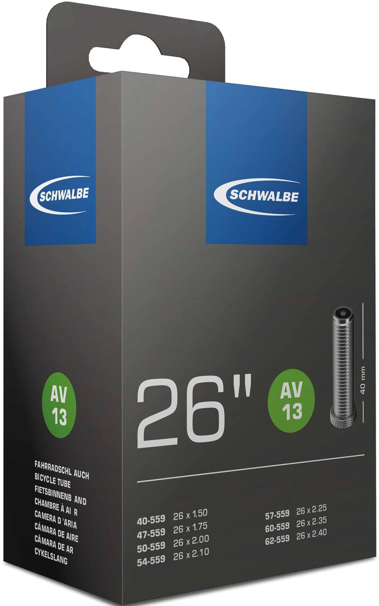 Schwalbe Binnenband 26 x 1.50 2.40 inch (40 62-559) AV 40 mm