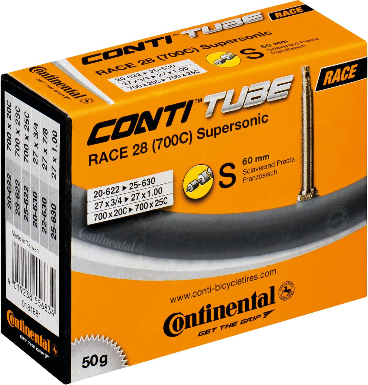 Continental Binnenband 28 Race Supersonic 18-622 -> 25-630 SV60mm ventiel